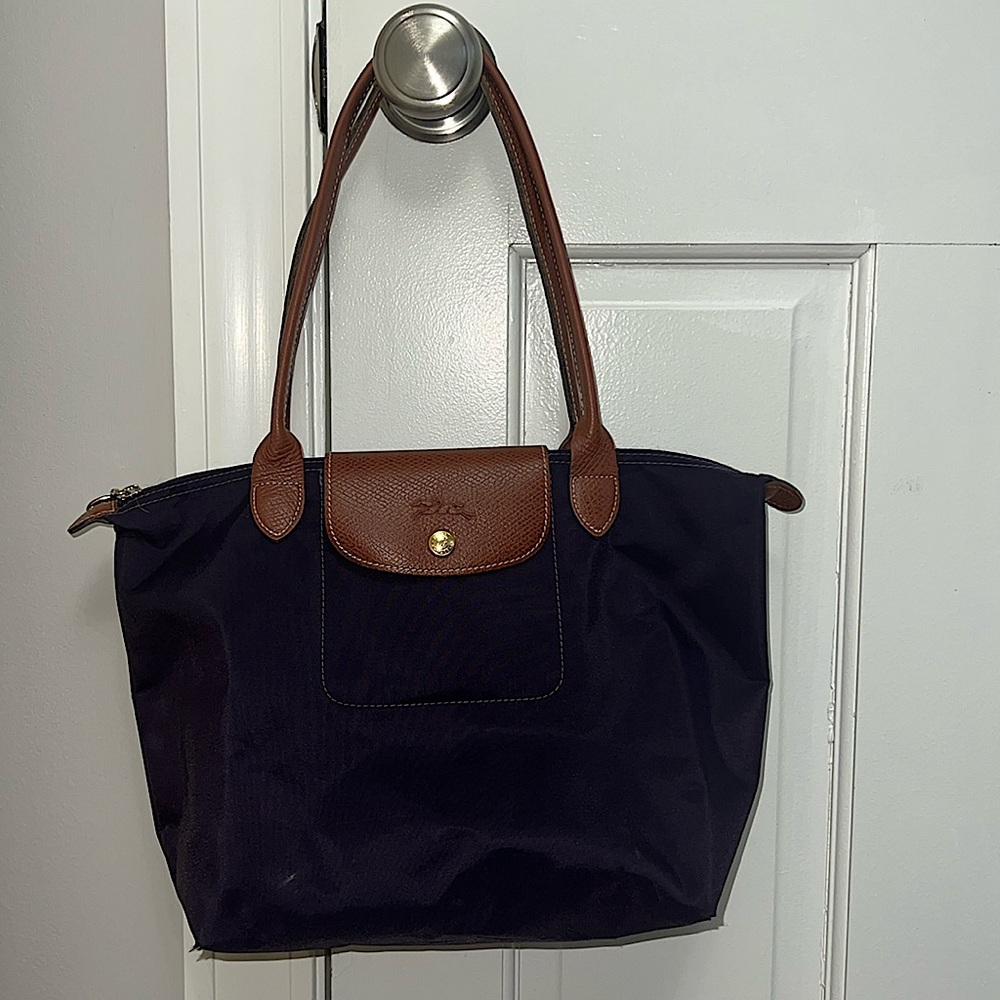 Small Longchamp Tote/Shoulder Bag -- Purple